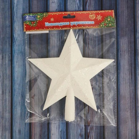 Tip "star" silver curls, 19x20 cm, white-1