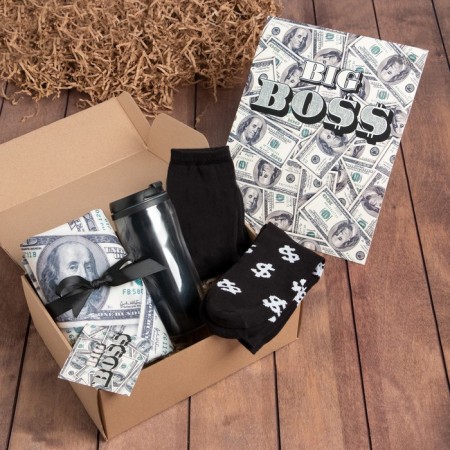 Set of gift "Dollar" blanket, socks, mug