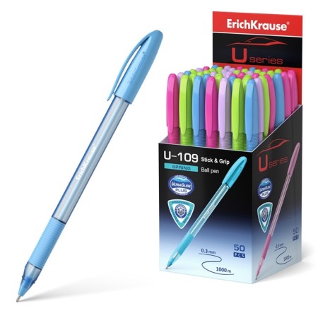 Ballic handle Erichkrause U-109 Spring Stick & Grip 1.0, Ultra Glide, Blue Blue Blue-8