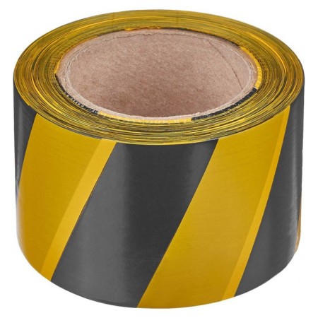 Signal tape 12242-75-200, yellow-black, 75 mm x 200 m