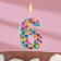 Candle in the cake on the skewer "Kaleidoscope", the number 6, 7 cm