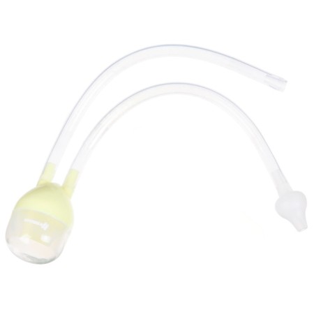 Children's nasal aspirator, with a diverted pipe, the color is light yellow-6