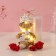 Set gift "Bear in the dress" soap red roses 5 pcs, dew 7x7x12 cm