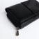 Women's wallet on the button, black color