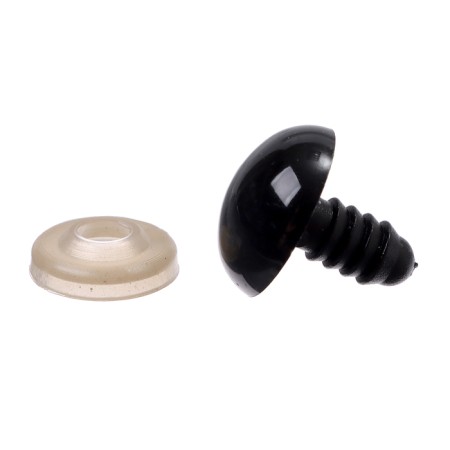 Screw eyes with plugs, set of 20 pcs., Size 1 pc. - 1.6 cm, black color-1