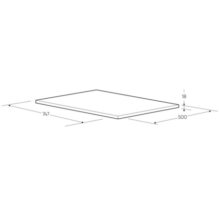 Wide shelf for the cabinet "Pegasus", 747 × 500 × 18 mm, white color-2