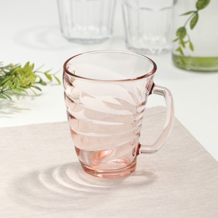 Glass Glass "Shaype Abondans", 320 ml, pink color