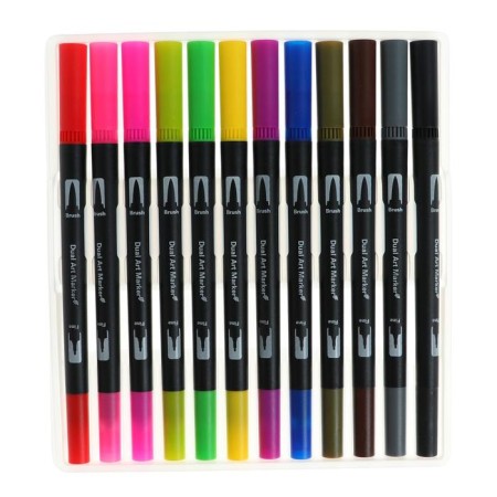 A set of professional markers, 12 pieces/12 colors, bilateral-1