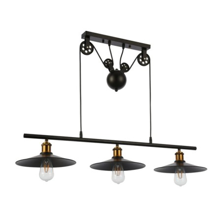 Suspended EVOLUCE lamp. Sle120503-03. ESPERAZZA. 3x60 watts, E27, 96x26 cm, black color-5