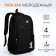 Young backpack from textiles on lightning, 4 pockets, black/red color