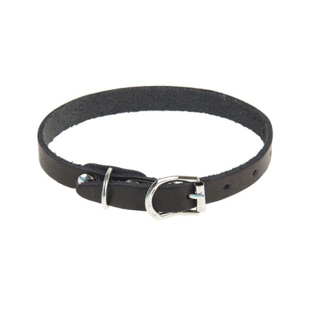 Single-layer leather collar, 30 x 1 cm, Osh 19-27 cm, black-1