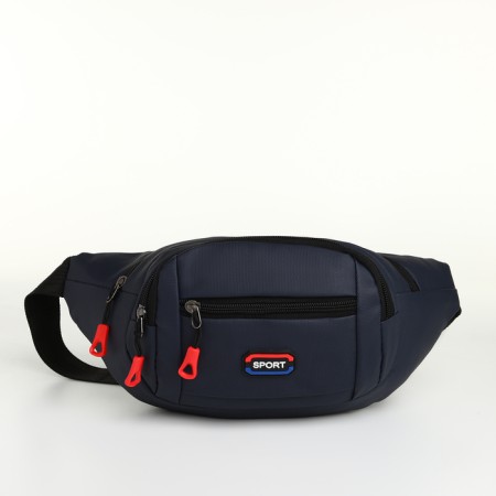 Lightning waist bag, 3 outer pockets, blue color-2
