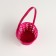 Wicker basket, D13 x h9.5/28cm, bamboo, pink