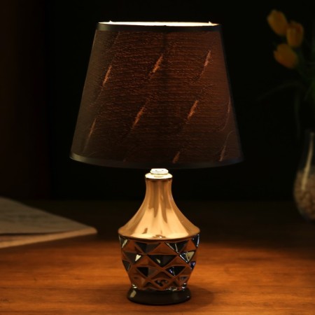 Lamp table ceramics "Vilnius" Gray with silver E14 40W 33x20x20 cm Risalux-1