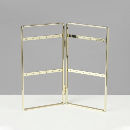Steaches for earrings, 2 sections, 2 rows, 16 × 20 × 2 cm, gold color-2