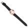 Watch of wrist quartz female "leaves", d-3.3 cm, black strap