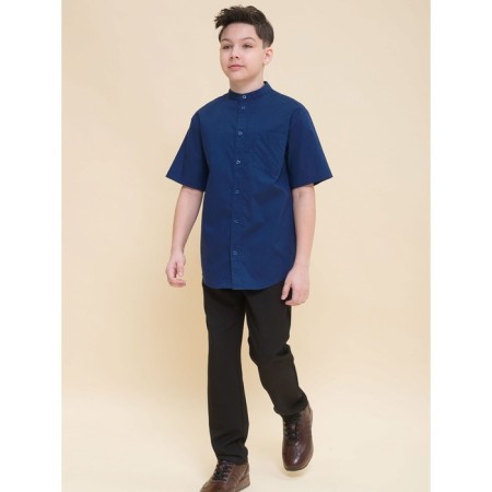 Hotgog shirt for boys, height 122 cm, dark blue color