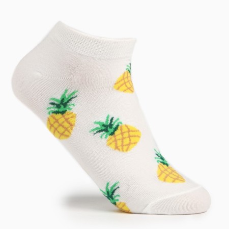 Women's socks shortened "pineapple", white color, size 23-25 ​​(36-40)