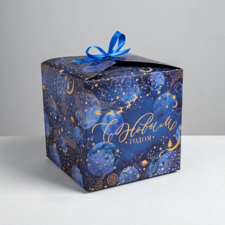 Folding box "New Year's magic", 18 x 18 x 18 cm, New Year-1