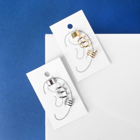 Earrings "Kaffa" set of 3 pcs., Classic, color gold-3