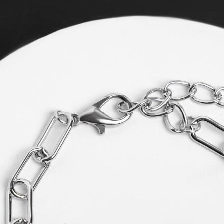 Bracelet "Chain" circle with medallion, color silver, l = 21 cm-1