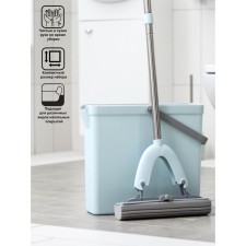 Schwabra with an annex and a bucket of Raccoon: a mop of PVA, a rinse bucket of 11 liters