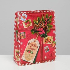 Package Laminated Vertical “Gift from Santa Claus”, MS 18 x 23 x 11.5 cm, New Year
