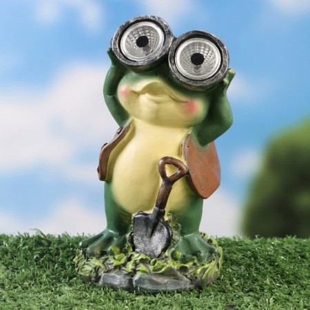 Garden Light "Frog with binoculars" 7x8x15cm-2