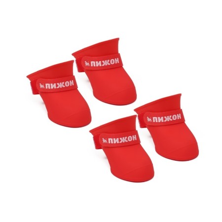 Rubber pijon boots, set 4 pcs, rr XL, red-1