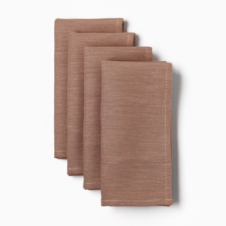 A set of napkins with a decorative. Rings Ethel Sand 40x40 cm - 4 pcs, 100% linen-1