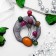 Brooch "Tourmaline branch", colored in black silver