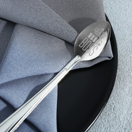 A teaspoon spoon with “Big Boss” engraving, on a gift card, 3 x 14 cm.-3