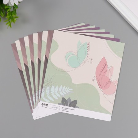 Scrapbooking paper bilateral "tenderness of spring" density 180 grams set 10 pcs 15.5x17 cm 1071-1
