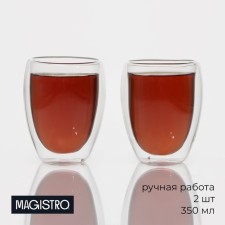 A set of glass glasses with double walls Magistro 