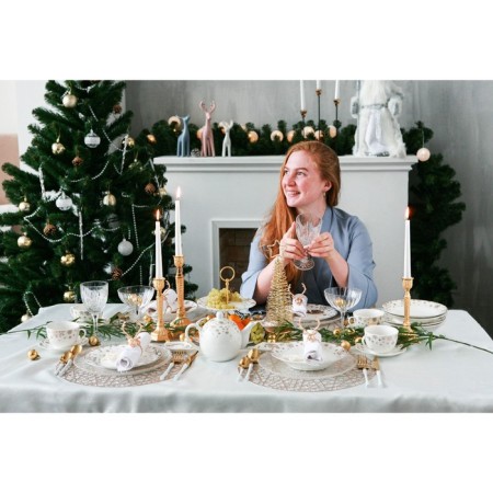 Porcelain Porcelain deep Magistro "New Year. Snowfall ", 450 ml, d = 20.8 cm-3