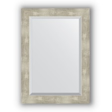 Mirror with fatset in the baguette frame - aluminum 61 mm, 51 x 71 cm, evoForm