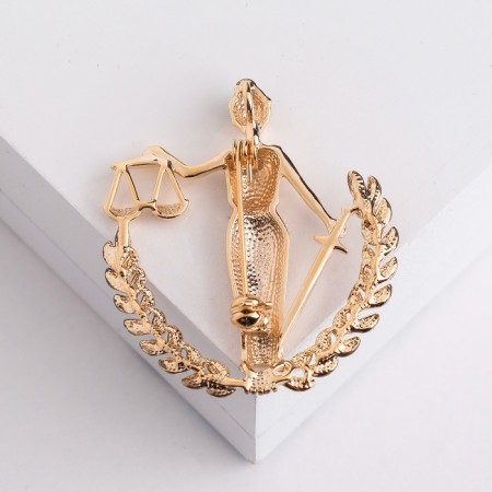 Femis Brooch Goddess of Justice, 4.5 cm, color gold-1