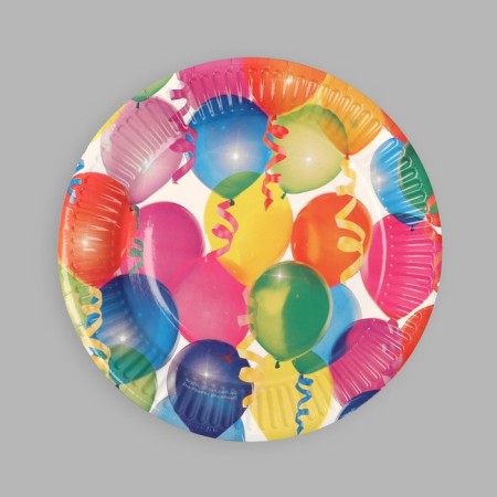 Disposable paper plate "balloons" (set 6 pcs) 18 cm-2
