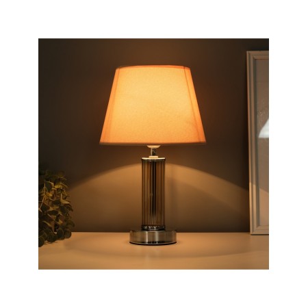Table lamp "Arabesque" 1x40W E27 chrome/beige 22x22x36cm-1
