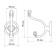 Hook furniture tundra TKD013, two -rod, copper
