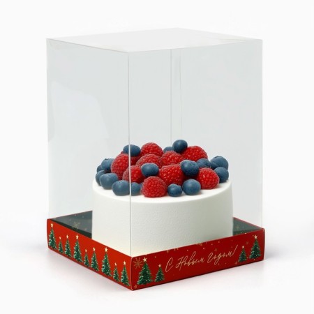 Box for confectionery "with new happiness", 15 x 15 x 20 cm, new year