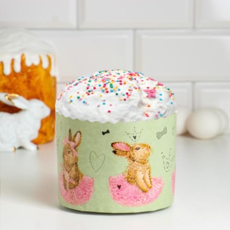 Paper form for cake "Bunnies" 110 x 85 mm mix