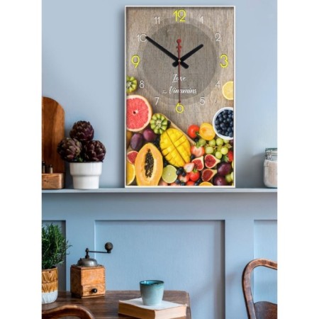 Carty clock is wall-mounted, for the kitchen, "tropical fruits", a smooth move, 57 x 35 x 4 cm-1