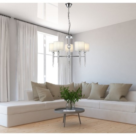 Suspended EVOLUCE lamp. Sle105173-05. Primma. 5x60 watts, E27, 65x65x48 cm, chromium color-15