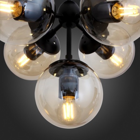 Ceiling Ceiling ST LUCE. SL549.402.05. Stampo. 5x60 watts, E27, 38x38x45 cm, black color-4