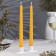 A set of antique candles, 2.2x 25 cm, lacquered 2 pieces, yellow