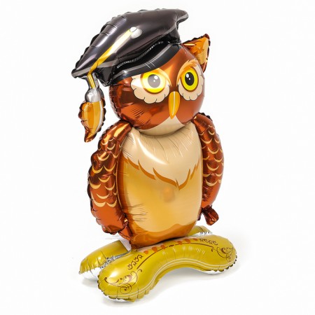 Foil ball 35 "Wise owl" on a stand, under the air-1