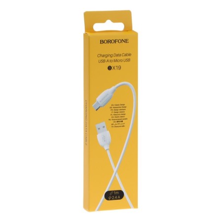 Cable Borofone BX19, MicroUSB - USB, 2.4 A, 1 m, white-5