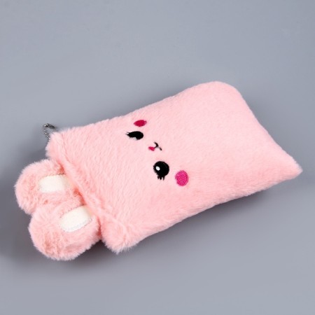 Penal School Soft "Bunny", 21 × 13 cm, plush, pink color-3