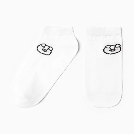 Women's socks shortened "pig", white color, rr 23-25